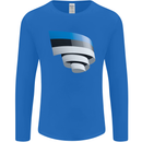 Curled Estonia Flag Estonian Day Football Mens Long Sleeve T-Shirt Royal Blue