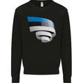 Curled Estonia Flag Estonian Day Football Mens Sweatshirt Jumper Black