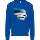 Curled Estonia Flag Estonian Day Football Mens Sweatshirt Jumper Royal Blue