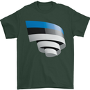 Curled Estonia Flag Estonian Day Football Mens T-Shirt 100% Cotton Forest Green