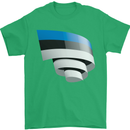 Curled Estonia Flag Estonian Day Football Mens T-Shirt 100% Cotton Irish Green