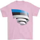 Curled Estonia Flag Estonian Day Football Mens T-Shirt 100% Cotton Light Pink