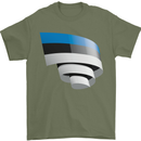 Curled Estonia Flag Estonian Day Football Mens T-Shirt 100% Cotton Military Green