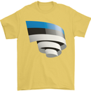 Curled Estonia Flag Estonian Day Football Mens T-Shirt 100% Cotton Yellow