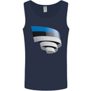 Curled Estonia Flag Estonian Day Football Mens Vest Tank Top Navy Blue