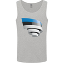 Curled Estonia Flag Estonian Day Football Mens Vest Tank Top Sports Grey