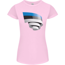 Curled Estonia Flag Estonian Day Football Womens Petite Cut T-Shirt Light Pink