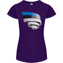 Curled Estonia Flag Estonian Day Football Womens Petite Cut T-Shirt Purple