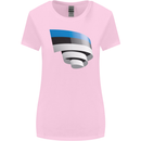 Curled Estonia Flag Estonian Day Football Womens Wider Cut T-Shirt Light Pink