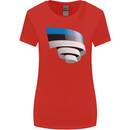Curled Estonia Flag Estonian Day Football Womens Wider Cut T-Shirt Red