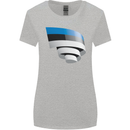 Curled Estonia Flag Estonian Day Football Womens Wider Cut T-Shirt Sports Grey