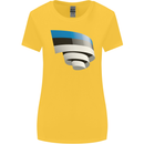 Curled Estonia Flag Estonian Day Football Womens Wider Cut T-Shirt Yellow