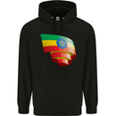 Curled Ethiopia Flag Ethiopian Day Football Childrens Kids Hoodie Black