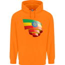 Curled Ethiopia Flag Ethiopian Day Football Childrens Kids Hoodie Orange