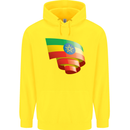 Curled Ethiopia Flag Ethiopian Day Football Childrens Kids Hoodie Yellow