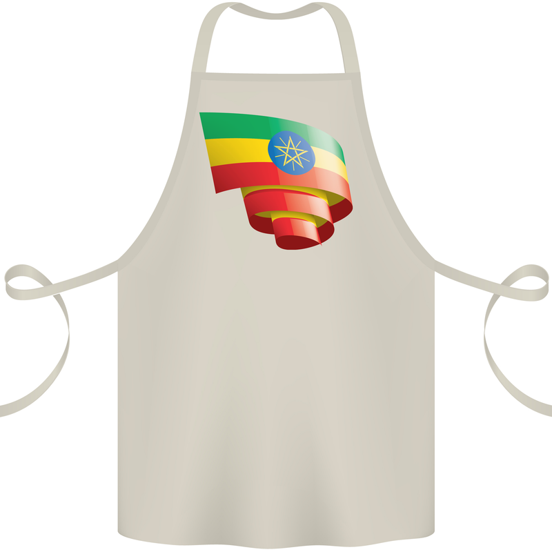 Curled Ethiopia Flag Ethiopian Day Football Cotton Apron 100% Organic Natural