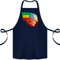 Curled Ethiopia Flag Ethiopian Day Football Cotton Apron 100% Organic Navy Blue