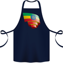 Curled Ethiopia Flag Ethiopian Day Football Cotton Apron 100% Organic Navy Blue
