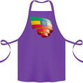 Curled Ethiopia Flag Ethiopian Day Football Cotton Apron 100% Organic Purple