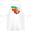 Curled Ethiopia Flag Ethiopian Day Football Cotton Apron 100% Organic White