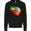 Curled Ethiopia Flag Ethiopian Day Football Kids Sweatshirt Jumper Black