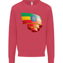 Curled Ethiopia Flag Ethiopian Day Football Kids Sweatshirt Jumper Heliconia
