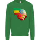 Curled Ethiopia Flag Ethiopian Day Football Kids Sweatshirt Jumper Irish Green