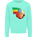 Curled Ethiopia Flag Ethiopian Day Football Kids Sweatshirt Jumper Peppermint