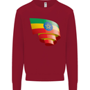 Curled Ethiopia Flag Ethiopian Day Football Kids Sweatshirt Jumper Red