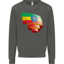 Curled Ethiopia Flag Ethiopian Day Football Kids Sweatshirt Jumper Storm Grey