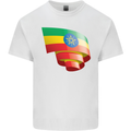 Curled Ethiopia Flag Ethiopian Day Football Kids T-Shirt Childrens White