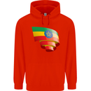 Curled Ethiopia Flag Ethiopian Day Football Mens 80% Cotton Hoodie Bright Red
