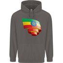 Curled Ethiopia Flag Ethiopian Day Football Mens 80% Cotton Hoodie Charcoal