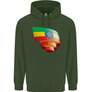 Curled Ethiopia Flag Ethiopian Day Football Mens 80% Cotton Hoodie Forest Green