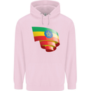 Curled Ethiopia Flag Ethiopian Day Football Mens 80% Cotton Hoodie Light Pink