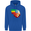Curled Ethiopia Flag Ethiopian Day Football Mens 80% Cotton Hoodie Royal Blue