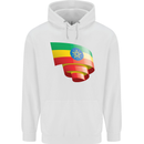 Curled Ethiopia Flag Ethiopian Day Football Mens 80% Cotton Hoodie White