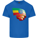 Curled Ethiopia Flag Ethiopian Day Football Mens Cotton T-Shirt Tee Top Royal Blue
