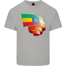Curled Ethiopia Flag Ethiopian Day Football Mens Cotton T-Shirt Tee Top Sports Grey