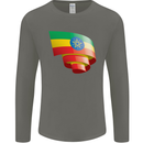 Curled Ethiopia Flag Ethiopian Day Football Mens Long Sleeve T-Shirt Charcoal