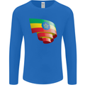 Curled Ethiopia Flag Ethiopian Day Football Mens Long Sleeve T-Shirt Royal Blue