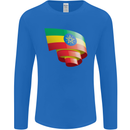 Curled Ethiopia Flag Ethiopian Day Football Mens Long Sleeve T-Shirt Royal Blue