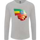 Curled Ethiopia Flag Ethiopian Day Football Mens Long Sleeve T-Shirt Sports Grey