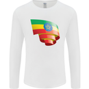 Curled Ethiopia Flag Ethiopian Day Football Mens Long Sleeve T-Shirt White
