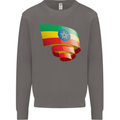 Curled Ethiopia Flag Ethiopian Day Football Mens Sweatshirt Jumper Charcoal