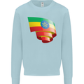 Curled Ethiopia Flag Ethiopian Day Football Mens Sweatshirt Jumper Light Blue