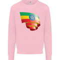 Curled Ethiopia Flag Ethiopian Day Football Mens Sweatshirt Jumper Light Pink