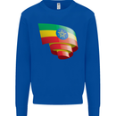 Curled Ethiopia Flag Ethiopian Day Football Mens Sweatshirt Jumper Royal Blue