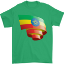 Curled Ethiopia Flag Ethiopian Day Football Mens T-Shirt 100% Cotton Irish Green