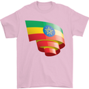 Curled Ethiopia Flag Ethiopian Day Football Mens T-Shirt 100% Cotton Light Pink